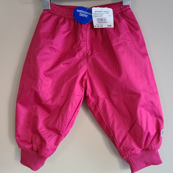 Cranberry colored fleece lined snow pants - Picture 1 of 4
